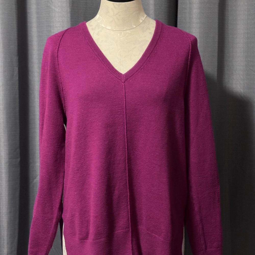 J.Jill Soft Seamed V-Neck Sweater